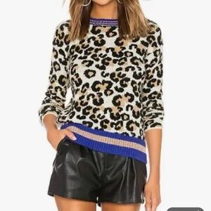 Women's CLICHE leopard print thick wool blend sweater